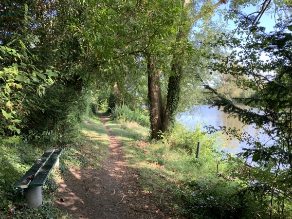 Le chemin de halage se retrécit en approchant de la fin de ce bras de Seine.