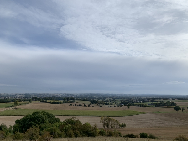 La plaine de Gournay-en-Bray vue depuis la table d'orientation d'Ernemont-la-Villette.
