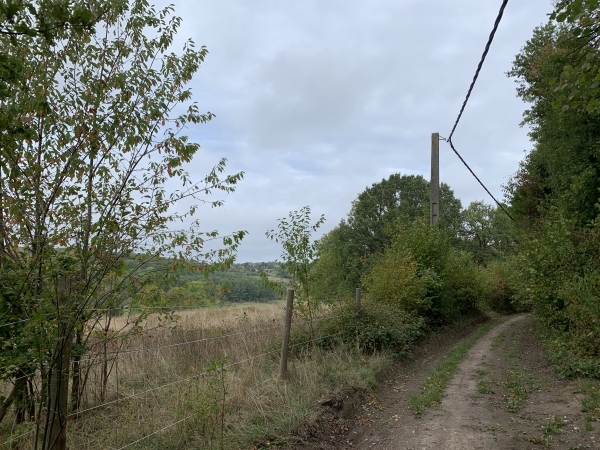 Notre chemin domine maintenant la vallée de l'Oison et St-Germain-de-Pasquier.