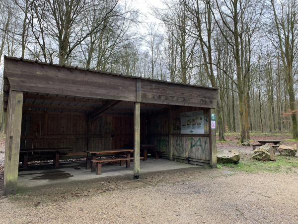 Le long de l'arboretum se trouve une aire de pique-nique et un abri.