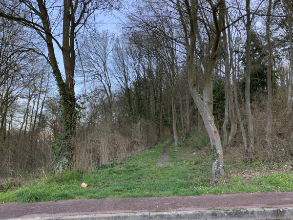 Nous quittons la rue de la Cavée aux Anes pour entrer en forêt sur le coteau est de la Risle. Pas de panique : plusieurs chemins ne sont pas sur les cartes de nos applications, mais ils sont bien là et balisés de rouge.