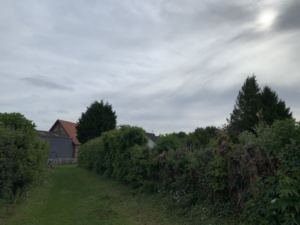 La rue des Champs devient chemin avant de rejoindre la rue Tour de Préaux.