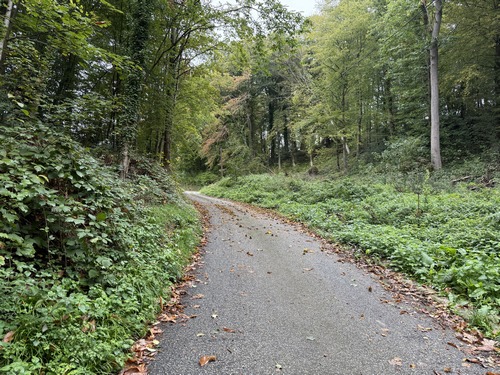La rue du Val, ancien tracé de la D5.
