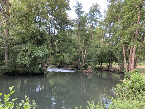 Nous arrivons aux vestiges d'un ancien moulin du Marais de la Vausonnière, c'est ici que nous quittons le bord de l'Epte pour monter sur le coteau.