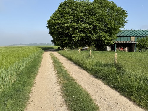 L'itinéraire s'écarte maintenant de l'autoroute et se dirige vers Veauville-les-Baons