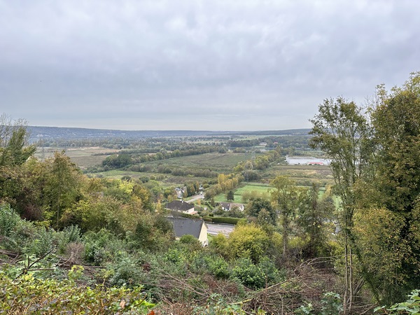 Panorama sur la vallée de la Seine, Moulineaux et Sahurs.