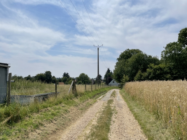 Nous revenons vers le bourg par le chemin de la Côte à l'Âne, qui devient une rue un peu plus loin.