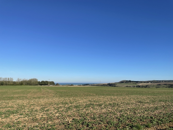 On commence à distinguer la mer, nous approchons de Quiberville.