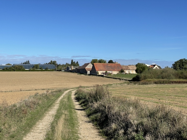 Je traverse la plaine en direction de la ferme du Castenay.
