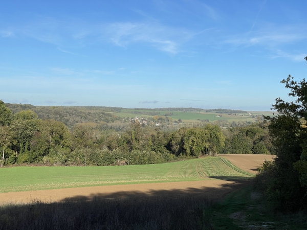Nous montons sur le coteau est, avec à nouveau une vue magnifique sur la vallée.