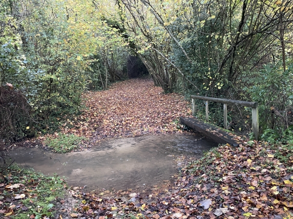 Nous traversons le ruisseau de la source du Val Durand.