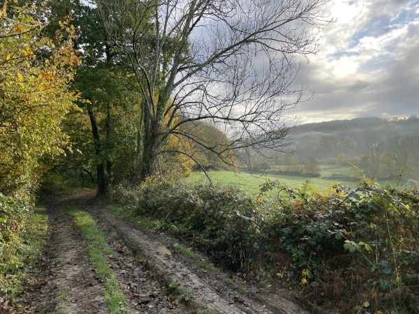 Notre chemin domine maintenant la vallée de la Fosse.