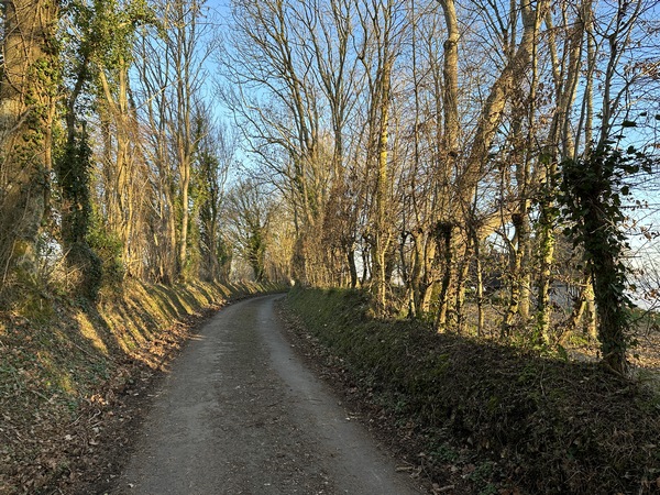 Nous débouchons sur le chemin du Lieu-Brétoc que nous suivons vers le nord.