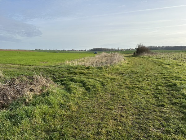 Peu avant d'arriver à la D69 (Que l'on devine aux voitures), je tourne ici à gauche.