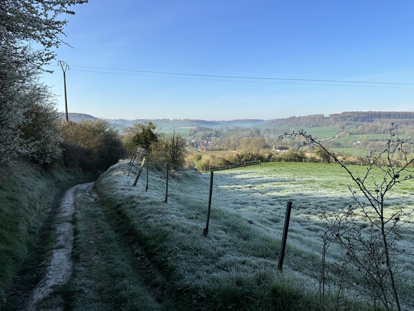 Nous sortons des bois pour redescendre dans la vallée.