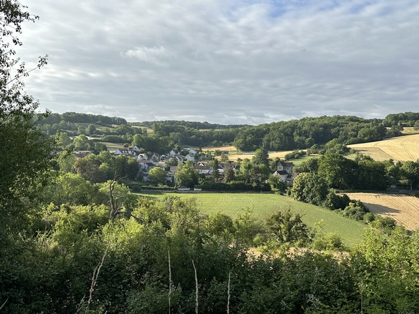 Les collines sont plutôt boisées, vestiges de l'ancienne forêt royale d'Arthis qui s'étendait sur les coteaux jusqu'à la Roche Guyon. Nous allons descendre vers ce hameau des Millonnets.&nbsp;