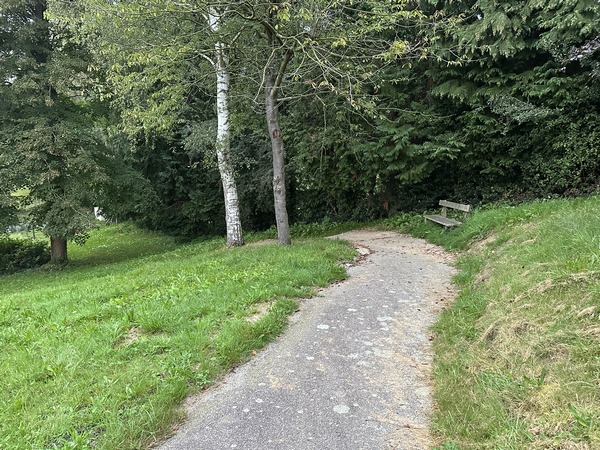 Un chemin descend vers la rue de la Forge.