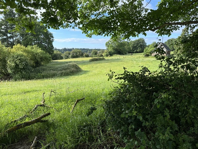 Coup d'œil sur les prairies du bocage à l'entrée de St-Aquilin.