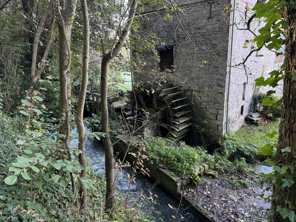 Le chemin des Champs Elysées est bordé d'anciens moulins sur la Veulles.