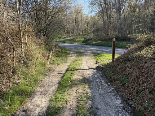 J'ai rejoint le GR2, je traverse à nouveau la D20, et je continue en face.