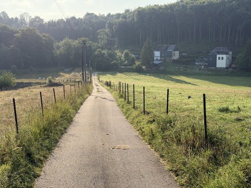 Le chemin des Maisonnettes devient petite route (sans issue) pour desservir quelques maisons de la colline. Il descend au pied de la Côte Mesnil.