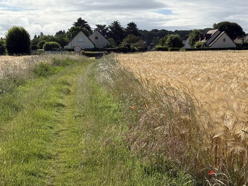 Entrée dans Villers-sur-le-Roule par le chemin du Stade.