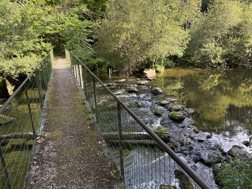 Passerelle de l'ancien moulin sur l'Orne.