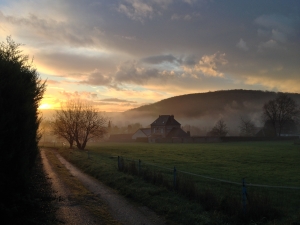 Vue de la randonnée La vallée et les bois. au départ de Lillebonne, 76