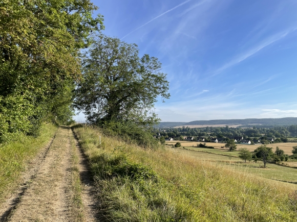 Vue de la randonnée Chemins en sous bois et chemins en balcon. au départ de St-Etienne-sous-Bailleul, 27