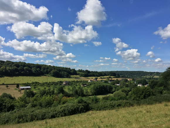 Vue de la randonnée Les 2 rives de l'Orbiquet au départ de St-Denis-de-Mailloc, 14