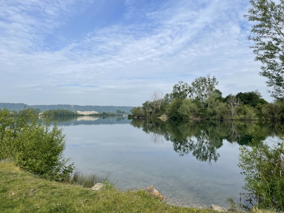 Vue de la randonnée Forêt de Jumièges, manoir d'Agnès Sorel, et bord de Seine au départ de Le Mesnil-sous-Jumièges, 76