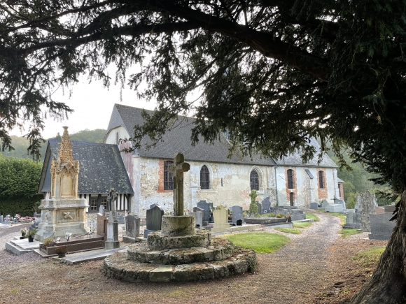 Vue de la randonnée Sur le chemin du Val Jouen près de Pont-Audemer au départ de Triqueville, 27