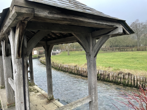 Vue de la randonnée Circuit du Retour aux Sources, de l'Orbiquet à la Bigotière au départ de La Folletière-Abenon, 14