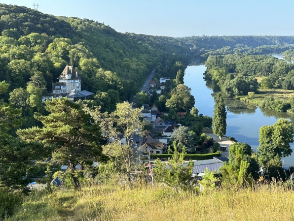 Vue de la randonnée Coteaux de Seine entre St-Aubin et St-Adrien au départ de St-Aubin-Celloville, 76